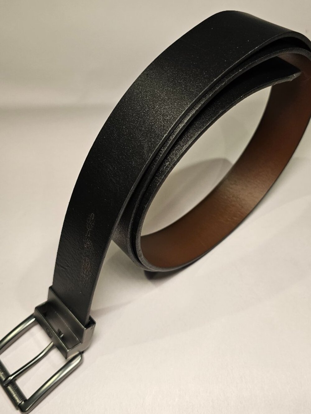 Timberland Batley Reversible Leather Work Belt Men's Size 48 Brown Black Buckle